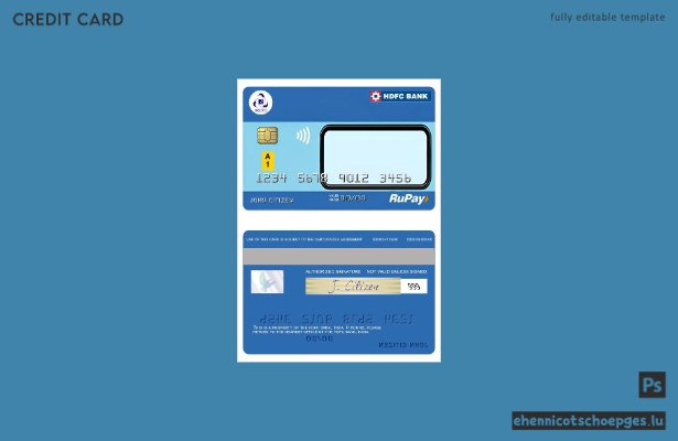 Beispielvorschau der indischen IRCTC HDFC Bank RuPay Kreditkarte